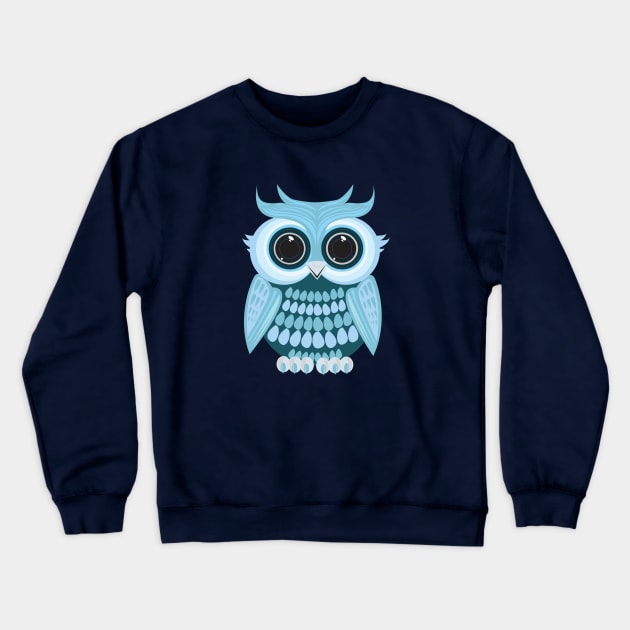 Baby Blue Owl Crewneck Sweatshirt by adamzworld